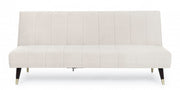 Alma sofa-bed 3 seats Beige velvet effect 180x88x82h cm
