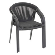 Sedia impilabile Riu alluminio e poliestere antracite grafite - L. 566 x P. 615 x H. 80 cm