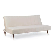 Alma sofa-bed 3 seats Beige velvet effect 180x88x82h cm