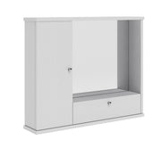 White ash bathroom mirror cabinet 1 door w - flap h.61x73x14 cm