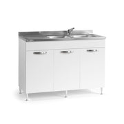 Kitchen sink with 3 doors Reversible white Cm 120x50xH 85