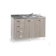 Elm kitchen sink 2 doors with drawers SX Cm 120x50xH 85