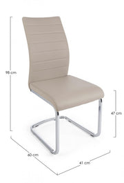 Modern chair upholstered in eco-leather Cappuccino MYRA 41x60x h98 cm