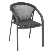 Sedia impilabile Riu alluminio e poliestere antracite grafite - L. 566 x P. 615 x H. 80 cm