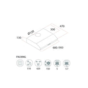 Samet Group white Classic 90 undercabinet hood