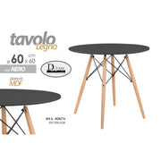 Modern urban industrial black round table cm 60