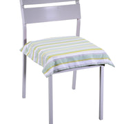 Yarn-dyed teal stripe cushion cm40x40h4