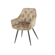 Modern and Comfortable Brown Velvet Senna Chair with Black Metal Frame