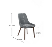 Set of 4 Fabric Chairs 62cm x 49.5cm x 87cm