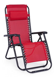 Martin red deck chair for outdoor use