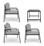 Anthracite garden lounge with removable cushions