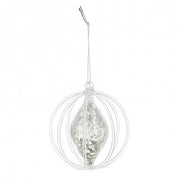 Christmas Decoration Glass ball Silver DROP 9.2 cm