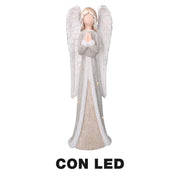 Resin angel with gold led cm22x16h66