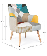 Galatea patchwork fabric armchair