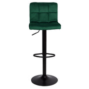 Dark Green Adjustable Stool with Matte Black Legs