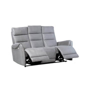 Light Grey 3-Seater Sofa with 2 Electric Recliners - 187 x 98 x 109 cm