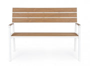 Isak white garden furniture bench