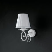Shabby white iron applique white lampshade one light 24x h27 cm