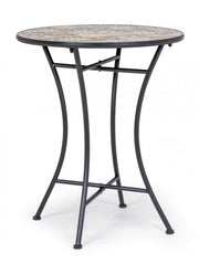NAXOS steel table with ceramic top 60d cm