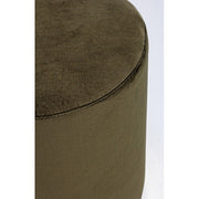 Green velvet effect pouf with gold band cm 35 x 40 h