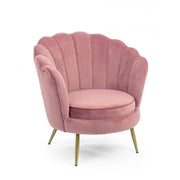 Retro armchair in peacock pink velvet cm 80 x 76 x 84 h