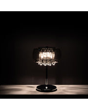 Mirror table lamp in glass and gray chrome metal STS