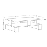 Mansu white double shelf living room table