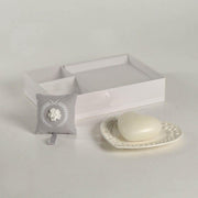 Mars heart candle w/saucer lichens&moss cm26x17h4,5 - 15h