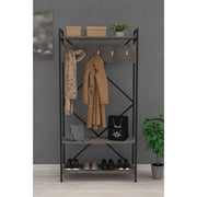 Navis gray hall furniture with coat hanger and rack