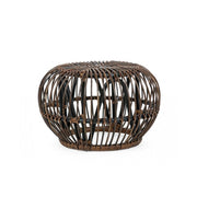 DORADAL brown rattan outdoor coffee table pouf diameter 65x h44 cm