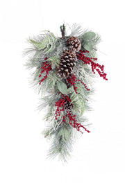 4x Red Berry Drop Decor