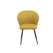 Yellow Upholstered Chair with Black Metal Legs 44cm x 41cm x 82cm