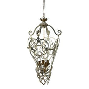 Classic style bleached metal chandelier with attachment