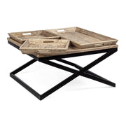 Tray coffee table with tray 90x90 cm