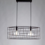 Industrial suspension chandelier in Black Copper iron with two lights 61x h25 cm