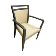 Alpha armchair in beige eco-leather wood