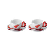 Guzzini - Set of 2 ceramic cappuccino cups with love saucer 200 ml