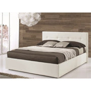 Single bed and a half with container in white eco-leather NAPOLI 205x140x h105 cm