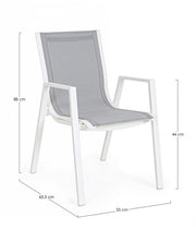 White Pelagius chair with armrests