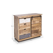 Sideboard 1 Door 4 Tudor drawers cm 90 x 35 x 85 h