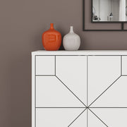 White Dune 4-Door Sideboard - L 123 x W 35 x H 77.4 cm
