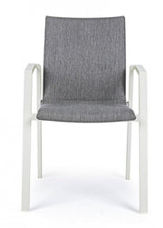 Stackable white gray outdoor garden chair