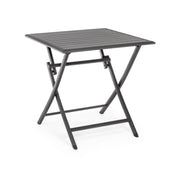 Folding outdoor table in anthracite aluminum ELIN 70x70x h71 cm