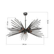 Salem MDL3806 black metal 5-light ceiling lamp