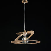Suspension chandelier in laser cut iron White Gold 40x h18 cm
