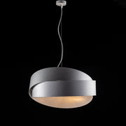 Suspension chandelier in iron White Silver two lights 46x h22 cm