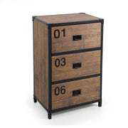 Mobile cassettiera urban industrial legno metallo cm 59 x 39 x 89 h