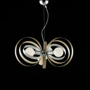 White Tortora iron chandelier three lights Chrome finishes 58x h30 cm