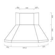 URBAN CORNER extractor hood in burnished stainless steel 105x105 cm