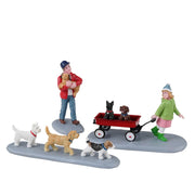 Puppy Parade Set of 3 - Christmas Village Cuddly Canine Trio